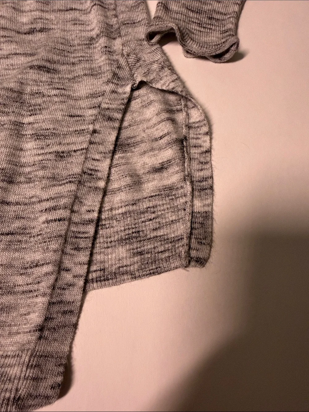 H&M Heather Gray Long-Sleeve Crew Neck Tunic Sweater